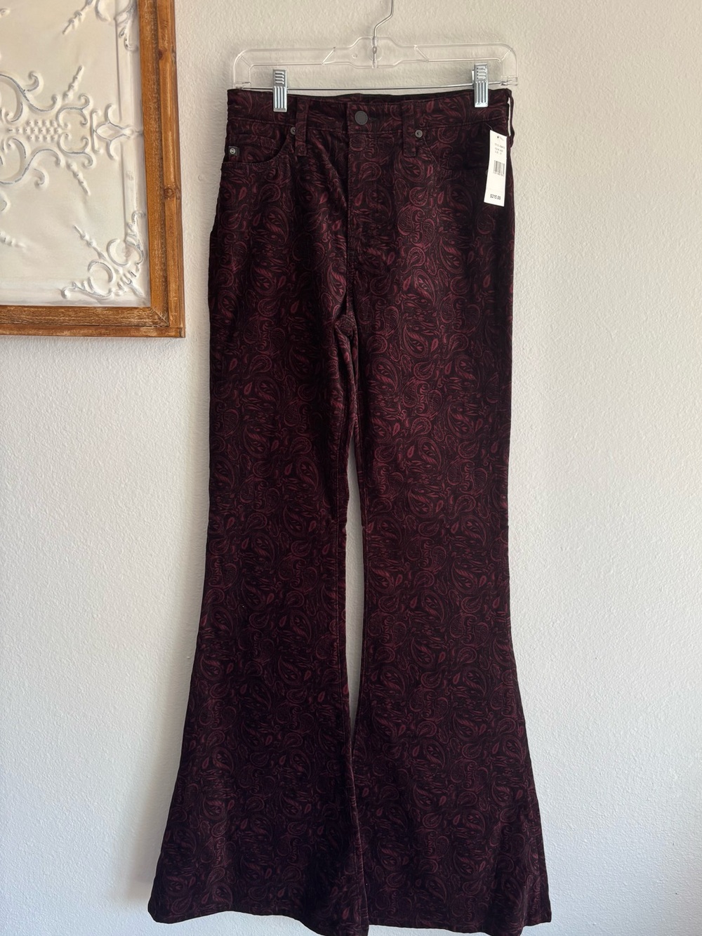 AG Adriano Goldschmied women’s jeans sz 27 Iva High Rise Bell Bottom paisley NWT